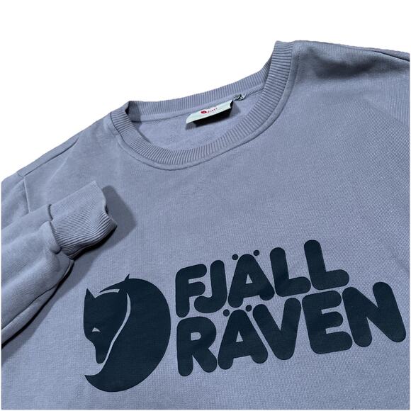 Fjallraven Logo Sweater Lavender Grey Spellout Pullover Casual Small - Picture 1 of 9